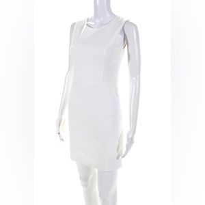 Theory Dimesia Straight Canvas Dress, White, size 10
